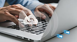 Cloud Computing Data Transfer Laptop Upload and Download