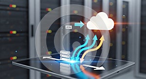 Cloud computing data transfer from local server to cloud network