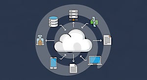 Cloud Computing Data Transfer and Storage Diagram