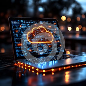 Cloud Computing and Data Transfer Technology Concept