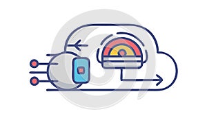 Cloud Computing Data Transfer Vector - Tech Innovation, vector design Generative AI