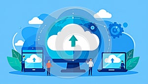 Cloud Computing and Data Upload Concept