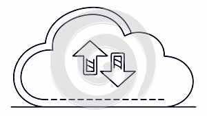 Cloud Computing and Data Upload Icon, vector design Generative AI