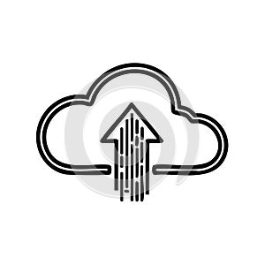 Cloud Computing Data Upload Outline Illustration Arrow Up Technology Icon