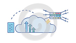 Cloud Computing Data Upload Vector: Digital Storage Scalability, vector design Generative AI