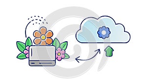 Cloud Computing Data Upload Vector Icon, vector design Generative AI