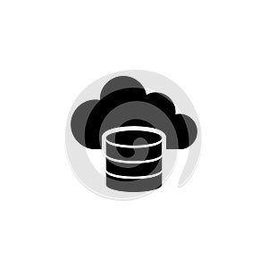 Cloud Computing Database, Computing Server Flat Vector Icon