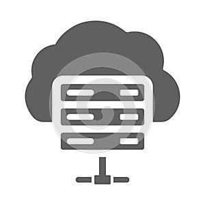 Cloud, computing, database icon. Gray vector graphics