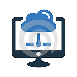Cloud, computing, database icon. Simple editable vector design isolated on a white background