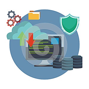 Cloud computing and database icons