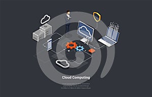 Cloud Computing. Delivery of Computing Services Including Servers, Storage, Databases, Networking And Software. On