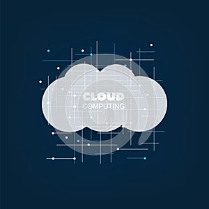 Cloud Computing Design Concept - Digital Network Connections, Technology Background