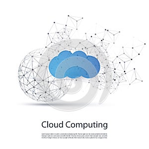 Cloud Computing Design Concept - Digital Network Connections, Technology Background