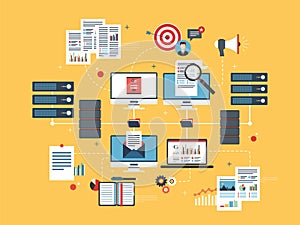 Cloud computing devices, data network and business intelligence.
