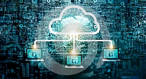 Cloud computing diagram network data storage technology service