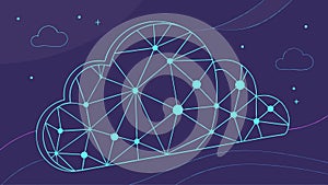 Cloud computing diagram, network tech vector design. vector design Generative AI