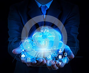 a Cloud Computing diagram on the new computer interface