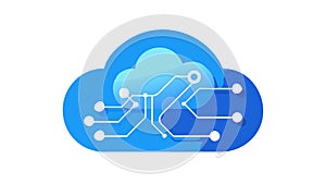 Cloud Computing with Digital Circuitry, vector design Generative AI