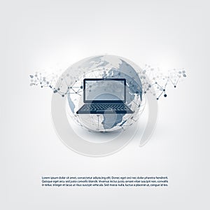 Cloud Computing, Digital Communication Concept Design, Network Connections, Mobile Access