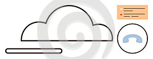 Cloud Computing and Communication Concept Cloud Symbol and Call Icon
