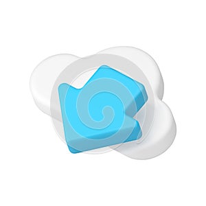 Cloud computing digital data download cyberspace connect technology 3d icon realistic vector