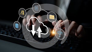 Cloud computing and digital data integration network concept Parse