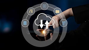 Cloud computing and digital data integration network concept Parse