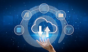 Cloud computing and digital data integration network concept Parse