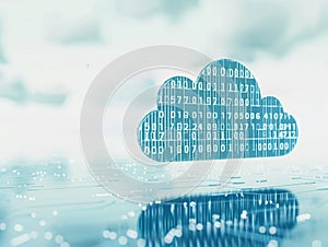 Cloud computing and digital data storage concept