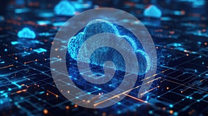 Cloud computing data network connection digital technology concept