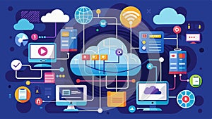 Cloud computing digital technology background. Technology network for connection. Vector illustration