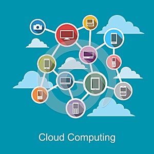 Cloud computing or distributed system technology concept.