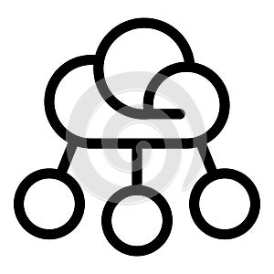 Cloud computing distributing data to multiple devices icon