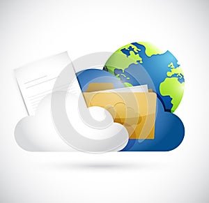 Cloud computing documents and globe network
