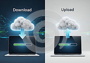Cloud Computing - Download and Upload Data Transfer on Laptops