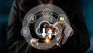 Cloud computing and digital data integration network concept Parse