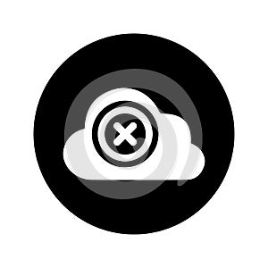 Cloud, computing, error, warning icon. Outline vector graphics