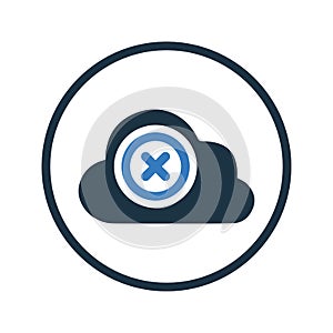 Cloud, computing, error, warning icon. Simple editable vector graphics