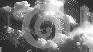 Cloud computing expanding digital network architecture with interconnected data