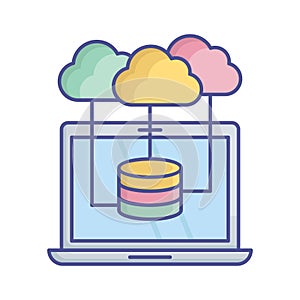 Cloud computing fill vector icon which can easily modify or edit