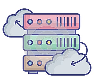 Cloud computing Fill Vector icon which can easily modify or edit