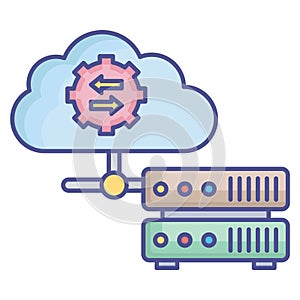 Cloud computing Fill Vector icon which can easily modify or edit