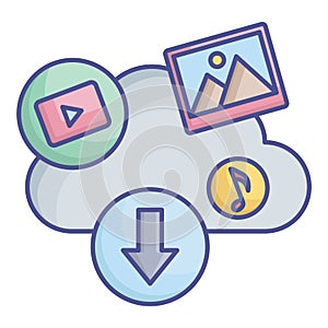 Cloud computing Fill Vector icon which can easily modify or edit