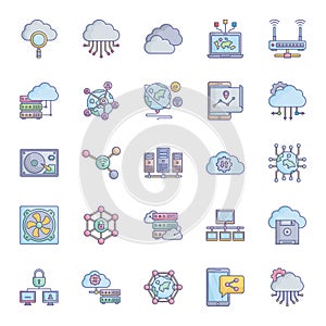 Cloud computing Fill Vector icon which can easily modify or edit