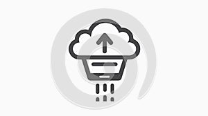 Cloud Computing Filter Outline Icon for Online Technology Solutions and Data Processing Illustration