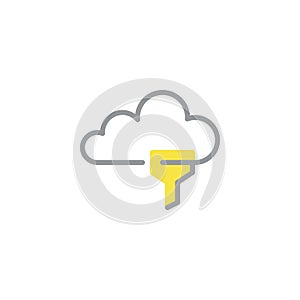 Cloud computing filtering line icon