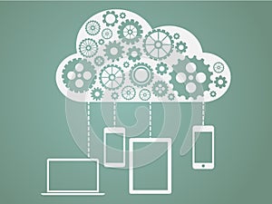 Cloud Computing Flat Concept