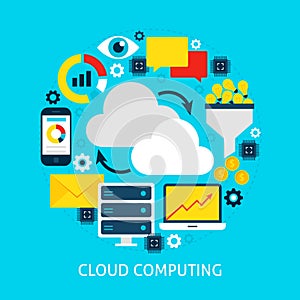 Cloud Computing Flat Concept