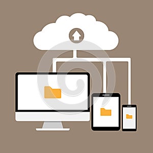 Cloud computing flat design modern vector illustration concept,