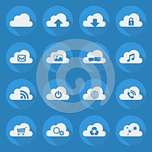 Cloud Computing Flat Icon Set